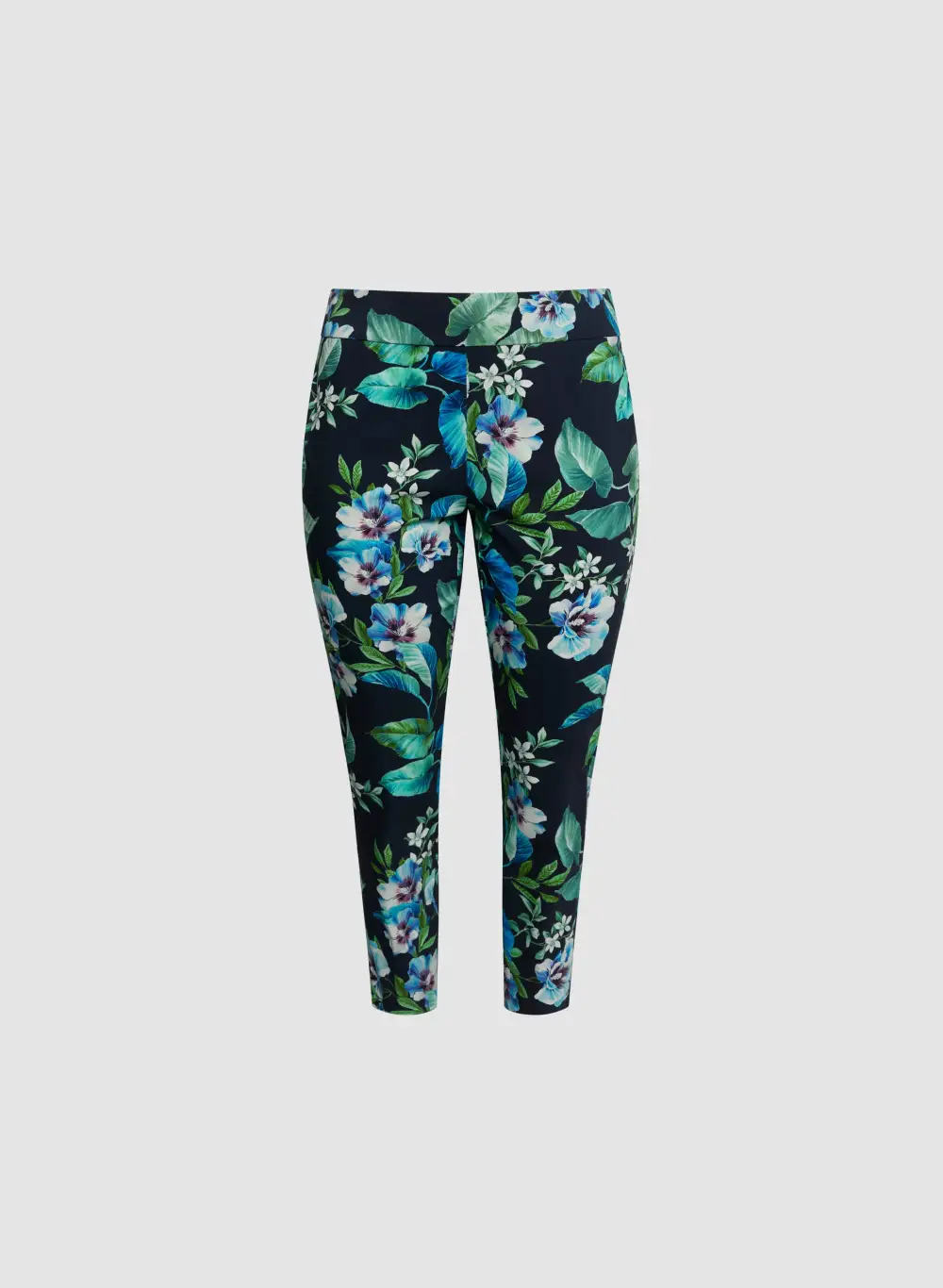 Pull-On Floral Ankle Pants