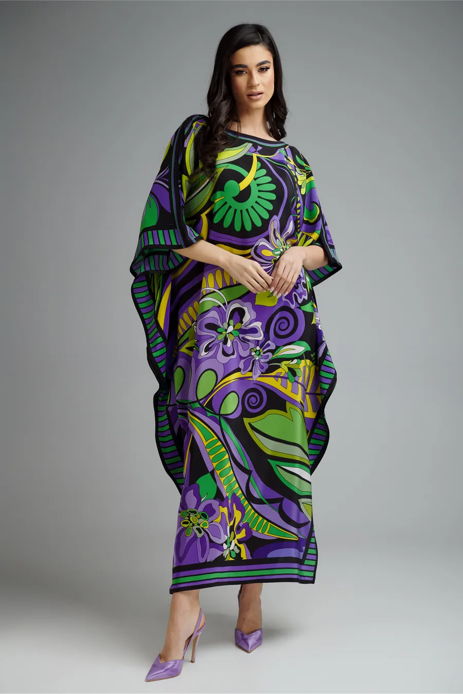 Coco bella Colour magic MIDI Kaftan Dress- One Size AU 12-18