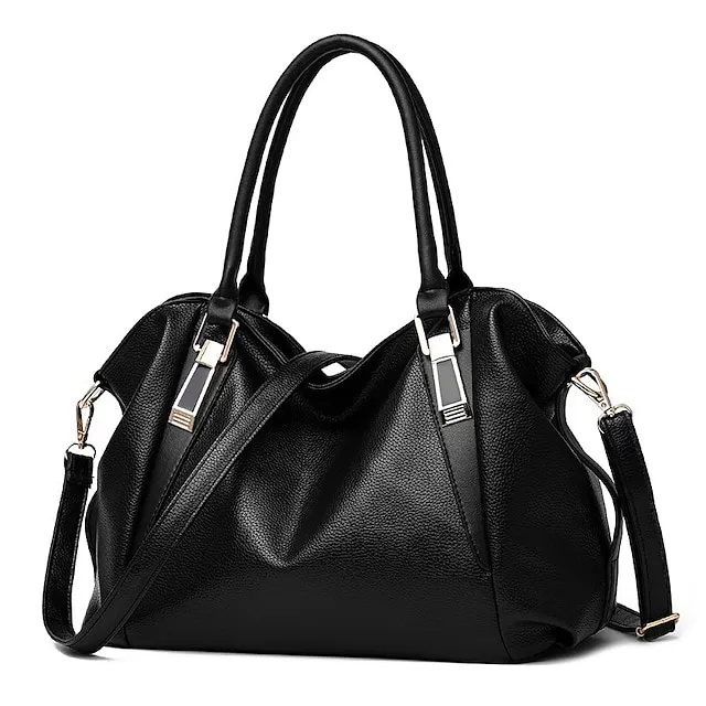 Women's Handbag Crossbody Bag Satchel Top Handle Bag PU Leather Shopping Daily Office & Career Zipper Solid Color Fashion Wine Black White