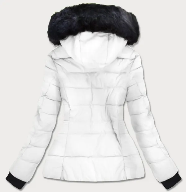 WOMEN'S SHORT WINTER HOODED JACKET WHITE
