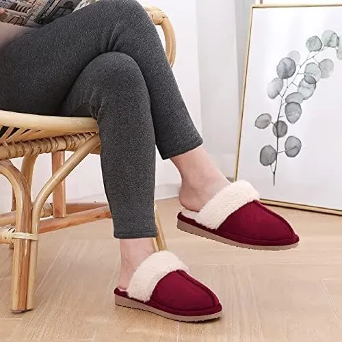 Women's Fuzzy Memory Foam Slippers Fluffy Winter House Shoes Indoor and Outdoor