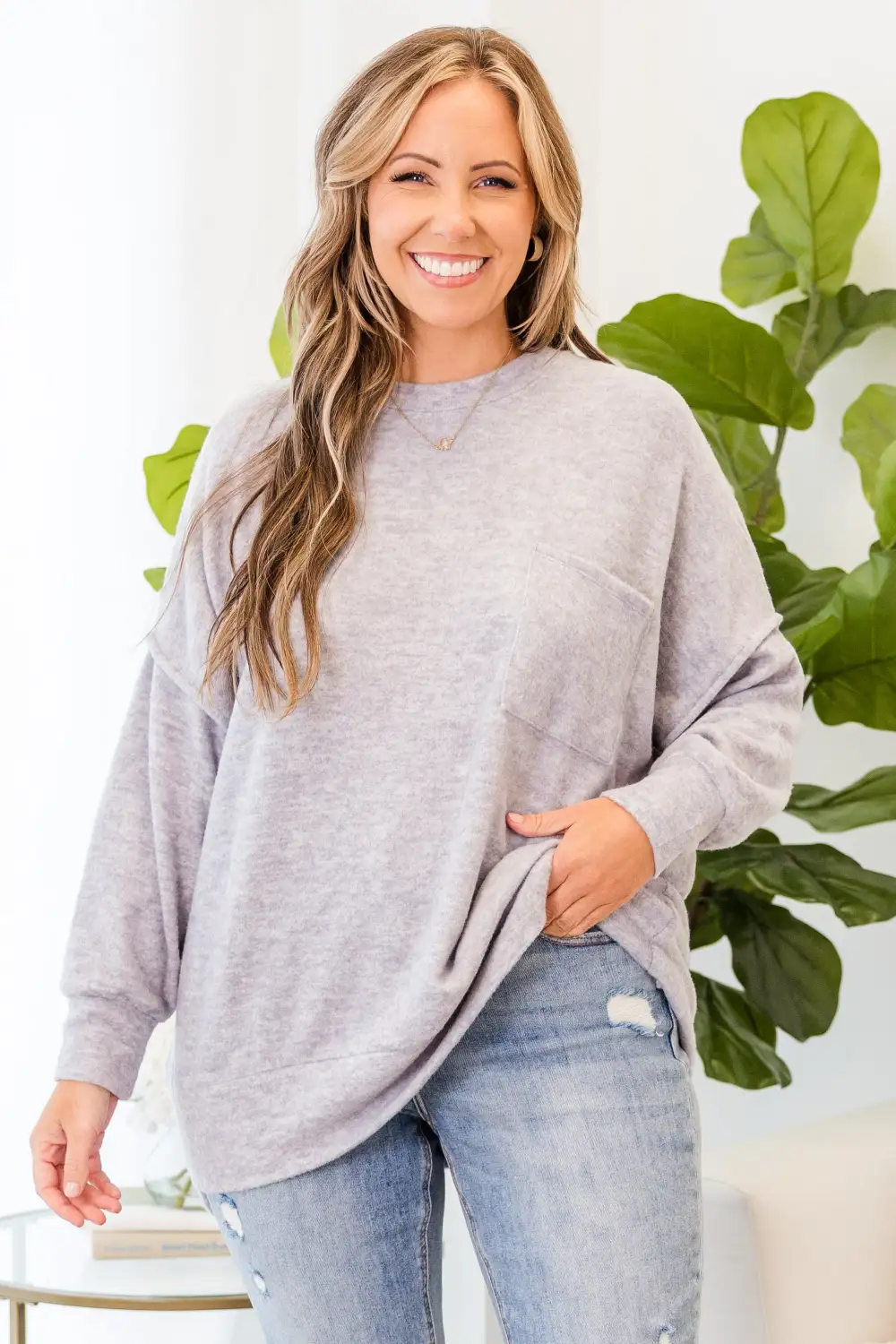 Just Take A Break Sweater, Heather Grey