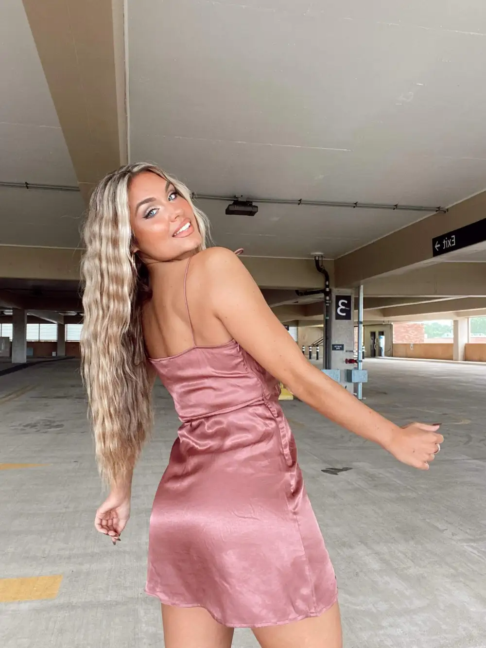 Rose I'm The Catch Satin Dress