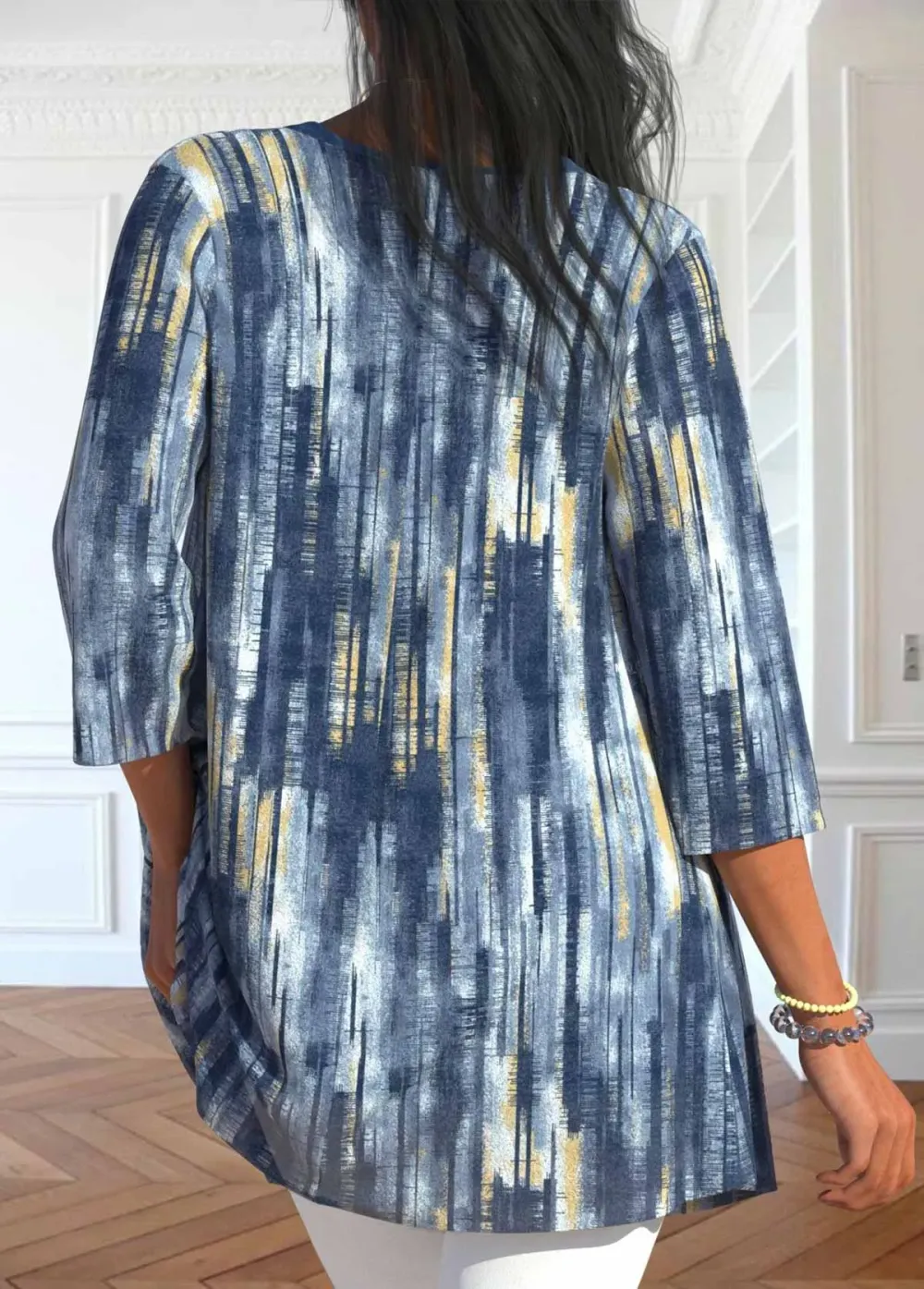 Dusty Blue Tank Top and Tie Dye Print Cardigan