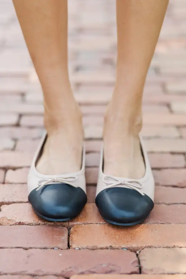 Get To Work Taupe Colorblock Ballet Flats