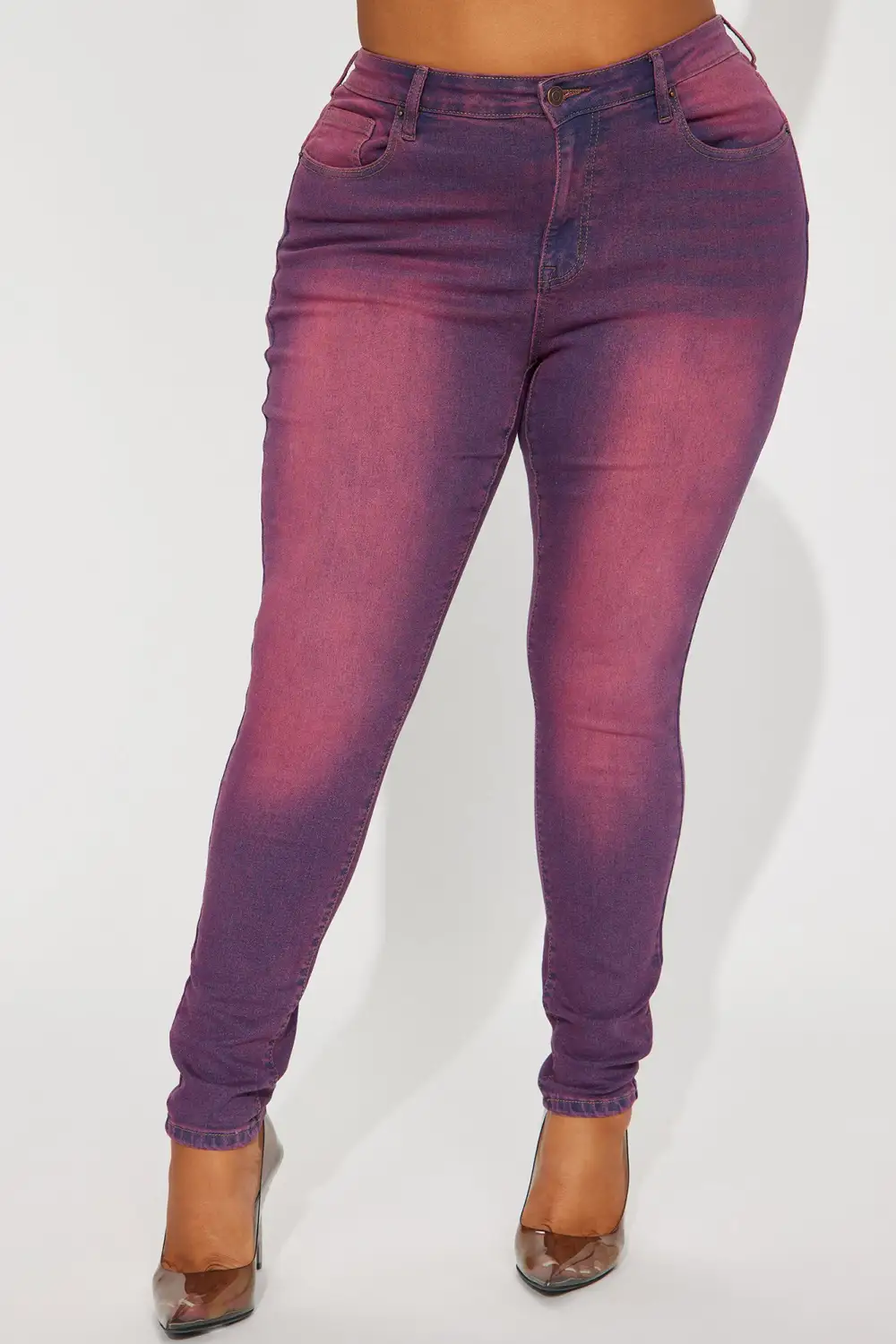Hampton Tinted High Stretch Skinny Jeans - Fuchsia