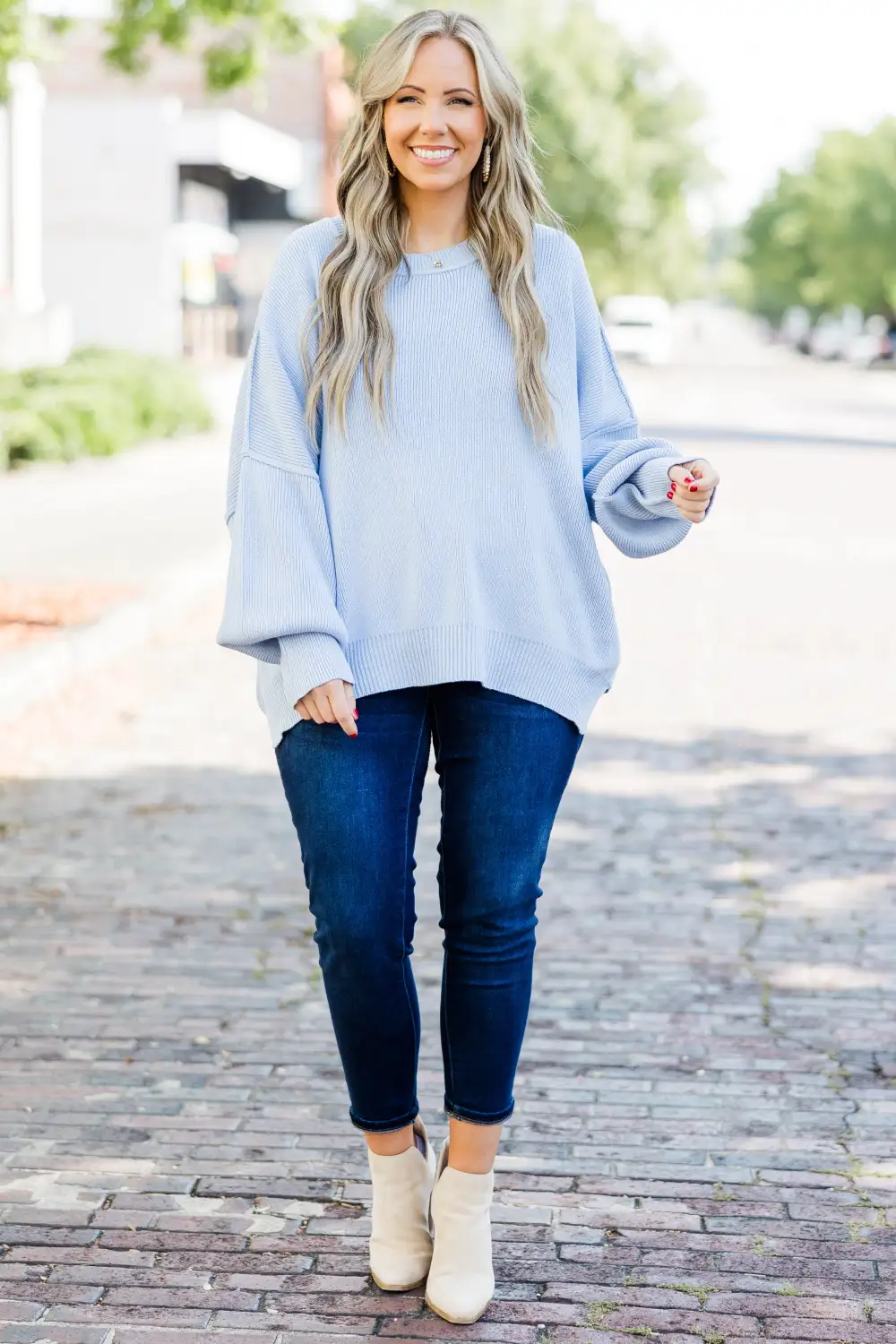 Magically Perfect Sweater, Light Blue