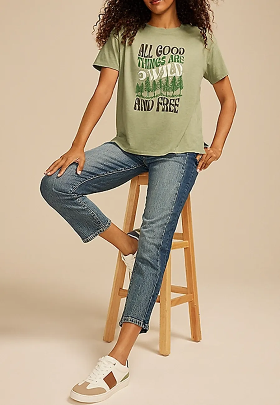 Casual Style Relaxed Graphic Tee