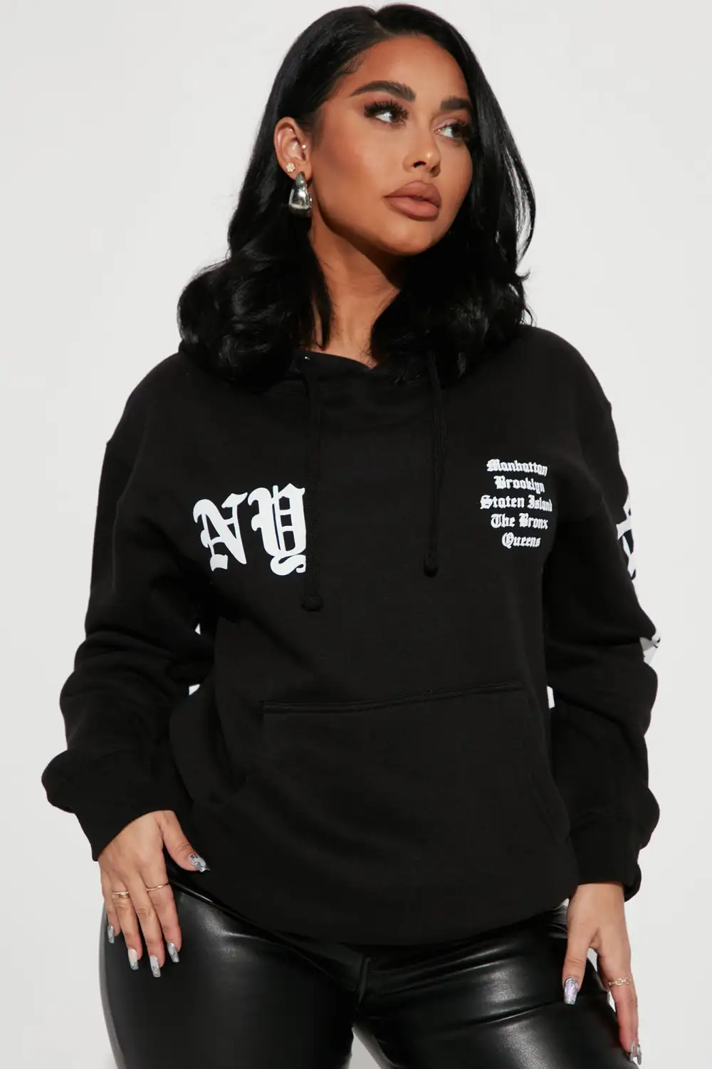 New York Attitude Graphic Hoodie - Black
