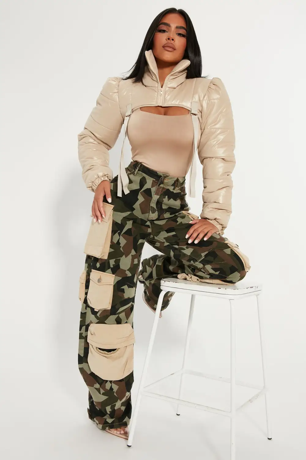 Lily Camo Cargo Jeans - Camouflage