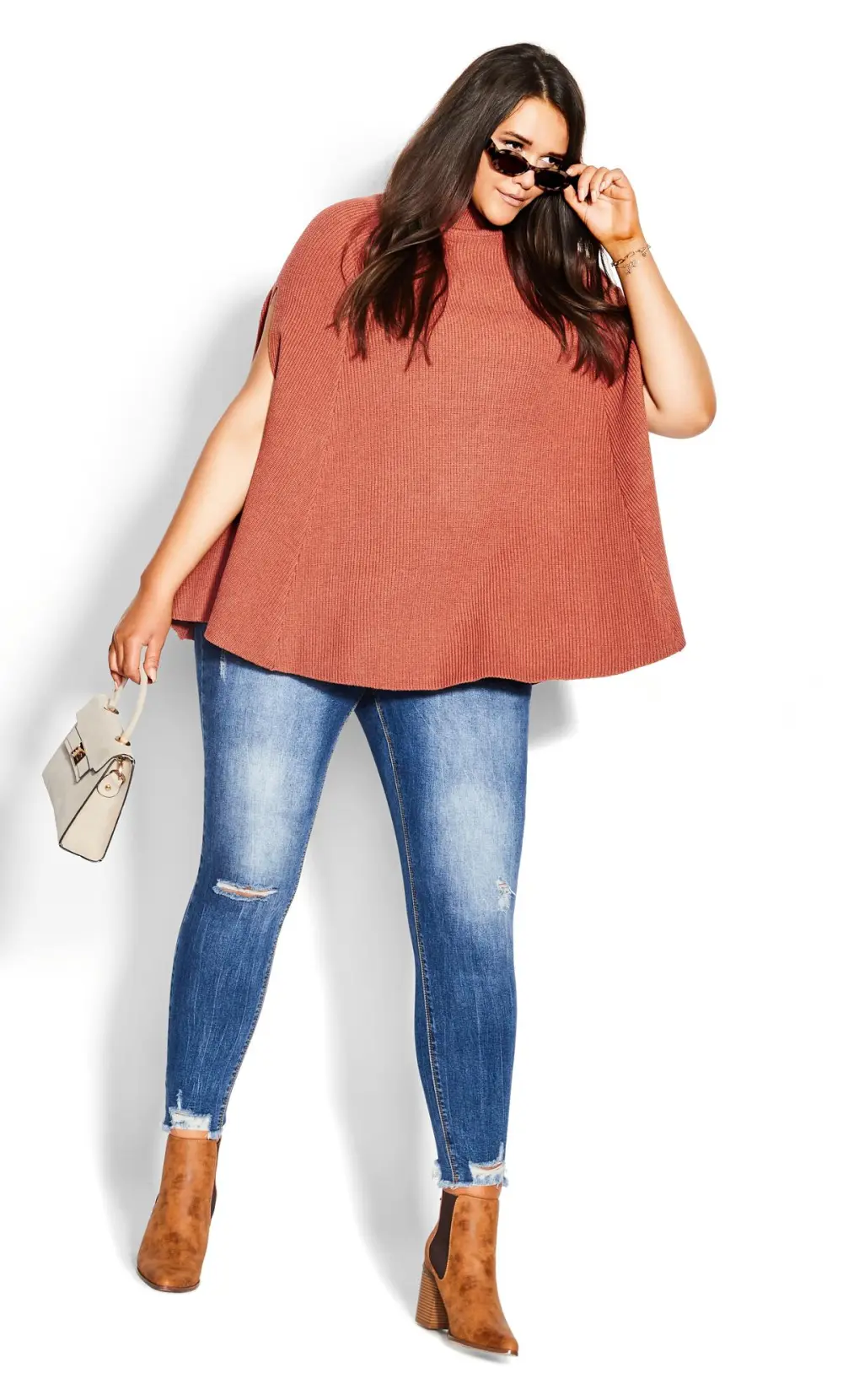 Evans Rust Orange Sleeveless Knitted Vest