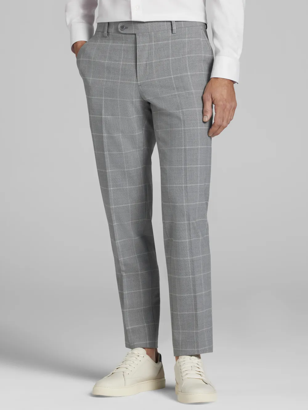 JOE Joseph Abboud Slim Fit Windowpane Plaid Suit Pants