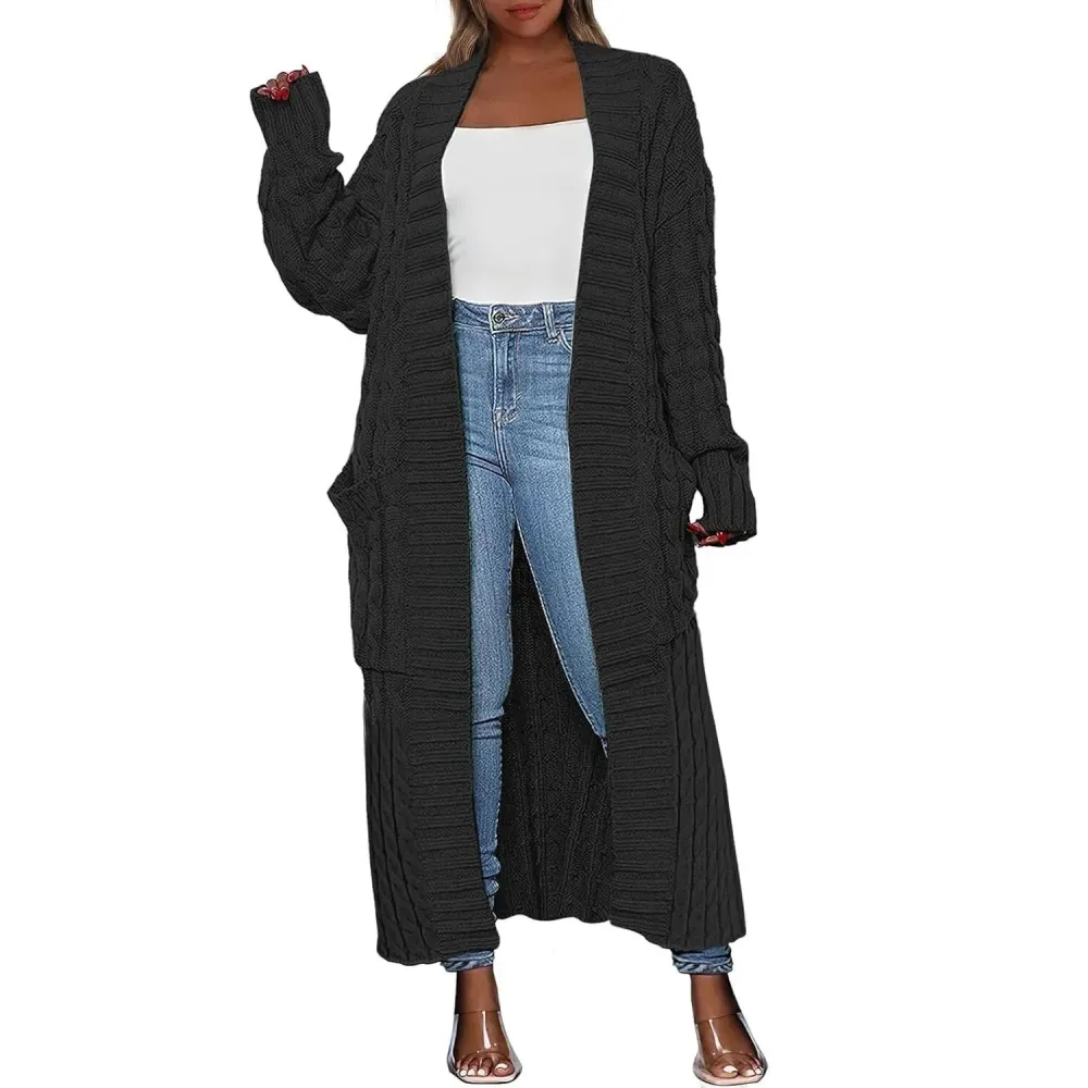 🔥Women's Long Cardigan 2025 Oversized Coat Long Sleeve Open Cardigan Knitted Extra