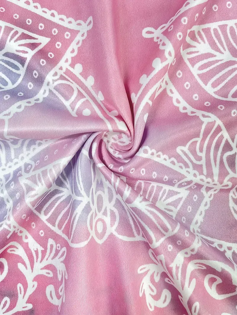 Plus Size Summer Vacation Paisley Print Sleeveless Tank Dress, Polyester Knit Fabric with Medium Stretch, Casual Crew Neck Vest Dress for Women