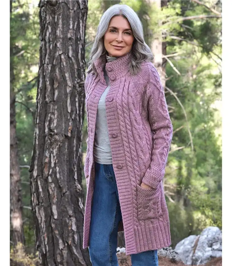 Pure Wool Aran Coatigan