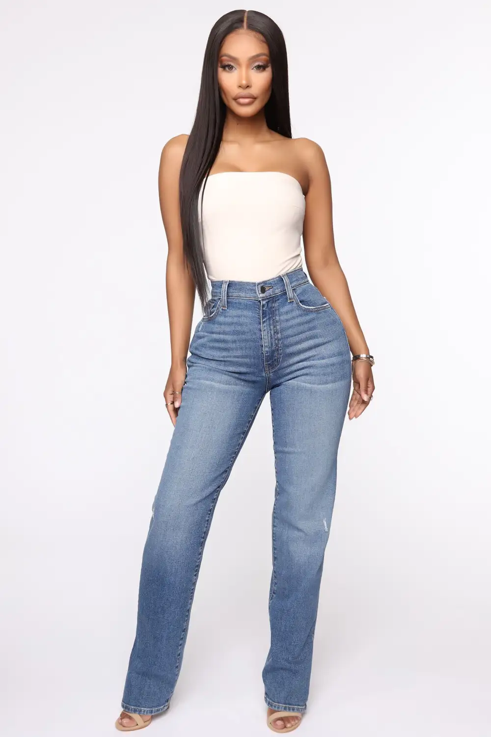 Killing 'Em Softly Side Split Jean - Medium Blue Wash