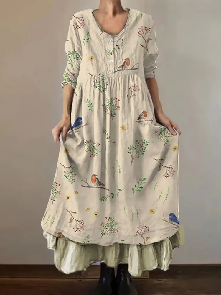 Women'S Floral Pattern Casual Dress