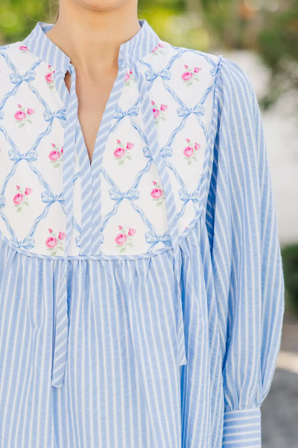 Let's See Blue Striped Dress