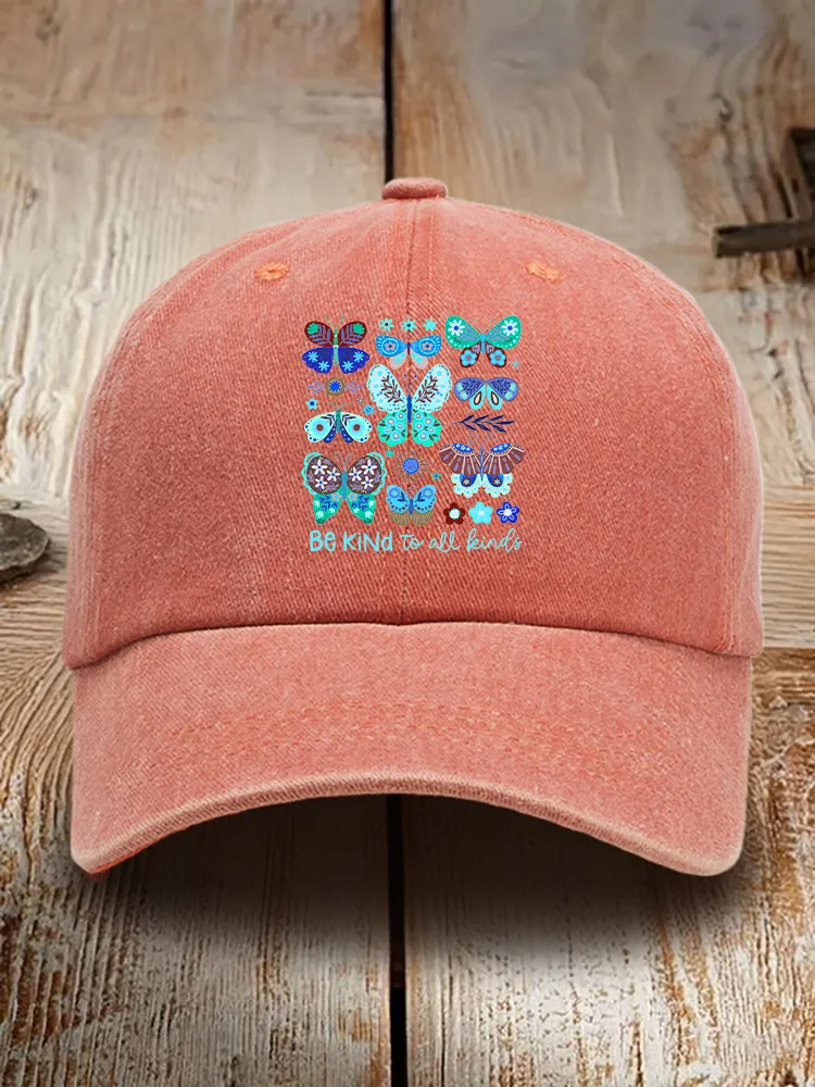 Butterfly Print Baseball Cap