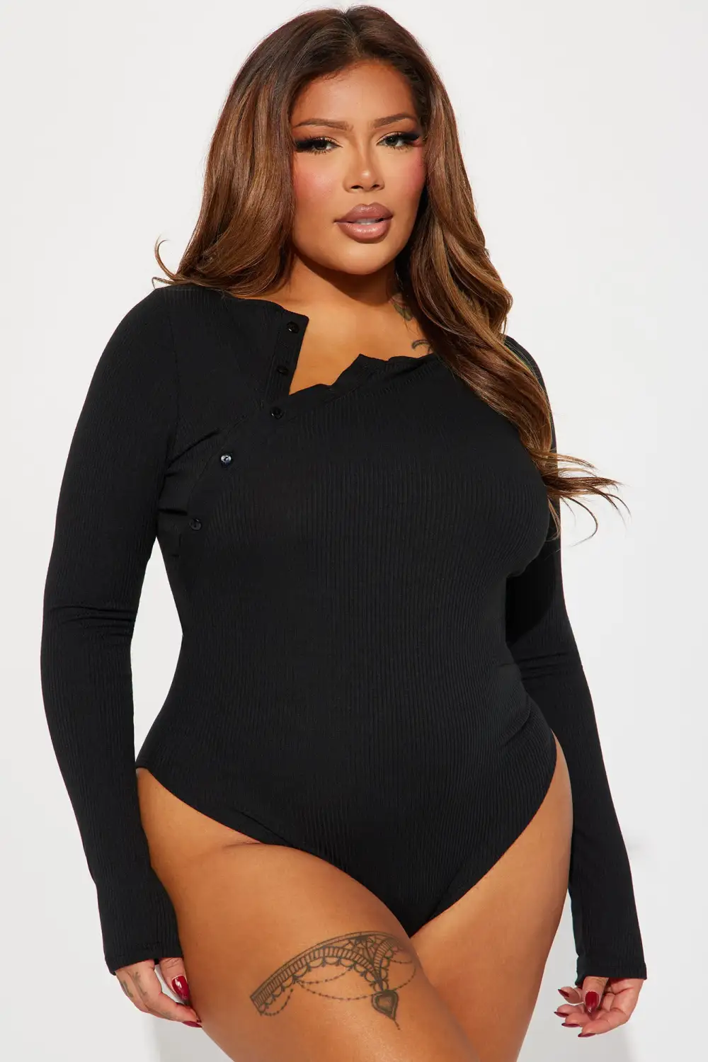 Open To It Ribbed Bodysuit - Black