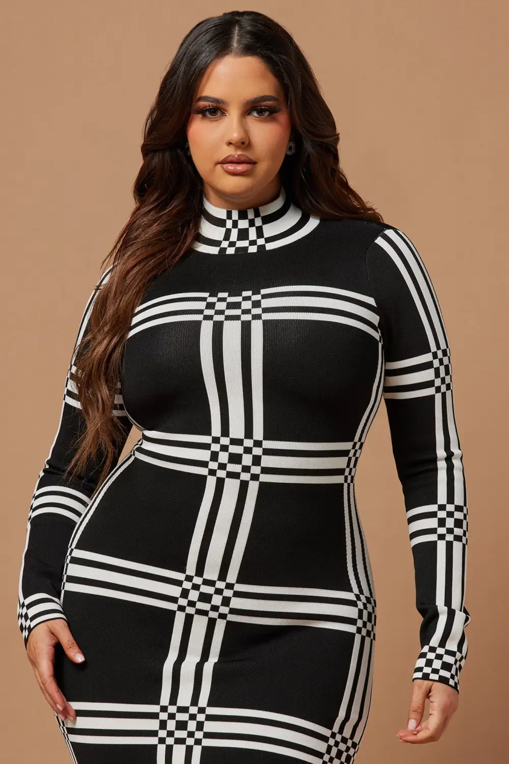 Claudia Knit Maxi Dress - Black/White