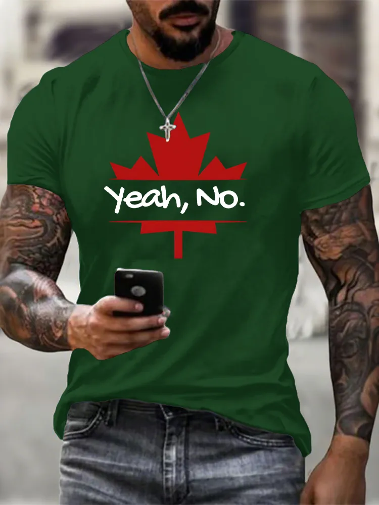 Round-Neck Short-Sleeved Shirt Yeah,No T-Shirt