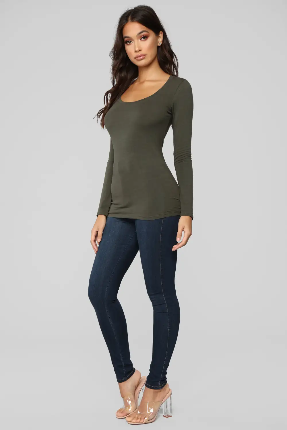 Briana Long Sleeve Top - Olive