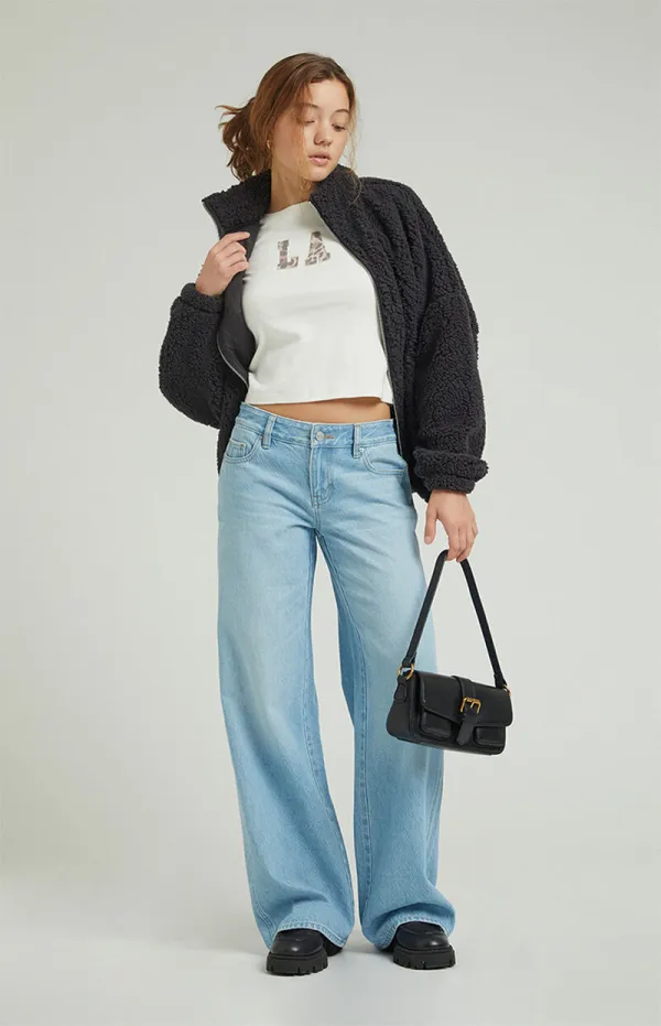 PacSun Casey Low Rise Baggy Jeans Light Indigo