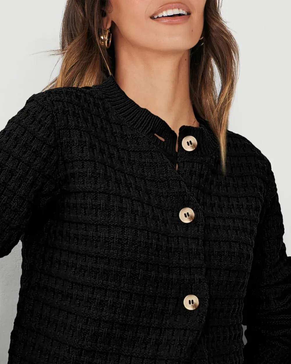 Women's Knit Cardigan Sweaters Casual Long Sleeve Open Front Button Down Trendy Jackets Outerwear