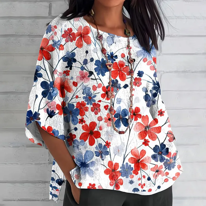 Women's Vintage Independence Day Art Print Top