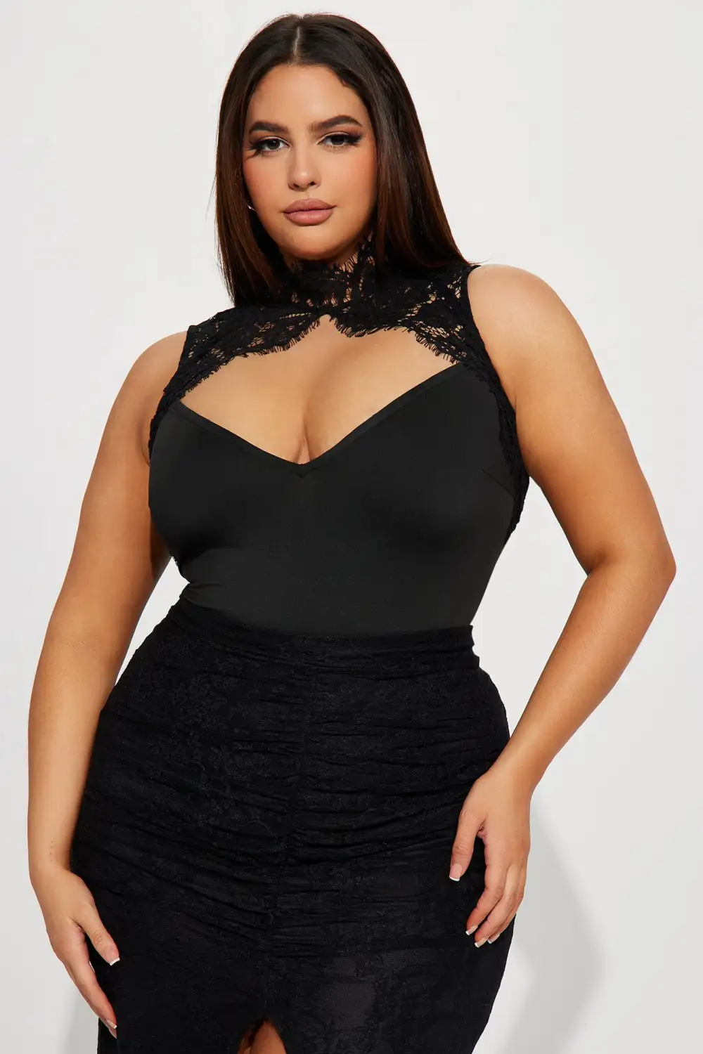 Sweetest Love Lace Bodysuit - Black