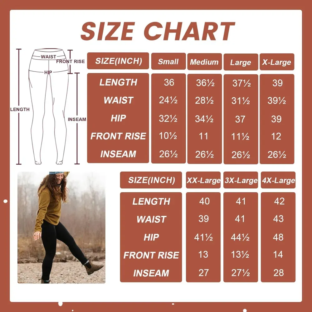 Fleece Lined Leggings for Women – Thick Winter Warm Thermal High Waisted Tummy Control Workout Yoga Pants