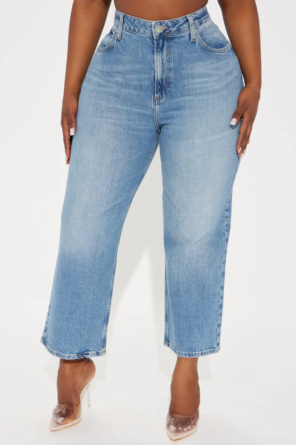 Stuck In Your Head Cropped Straight Leg Jeans - Light Wash