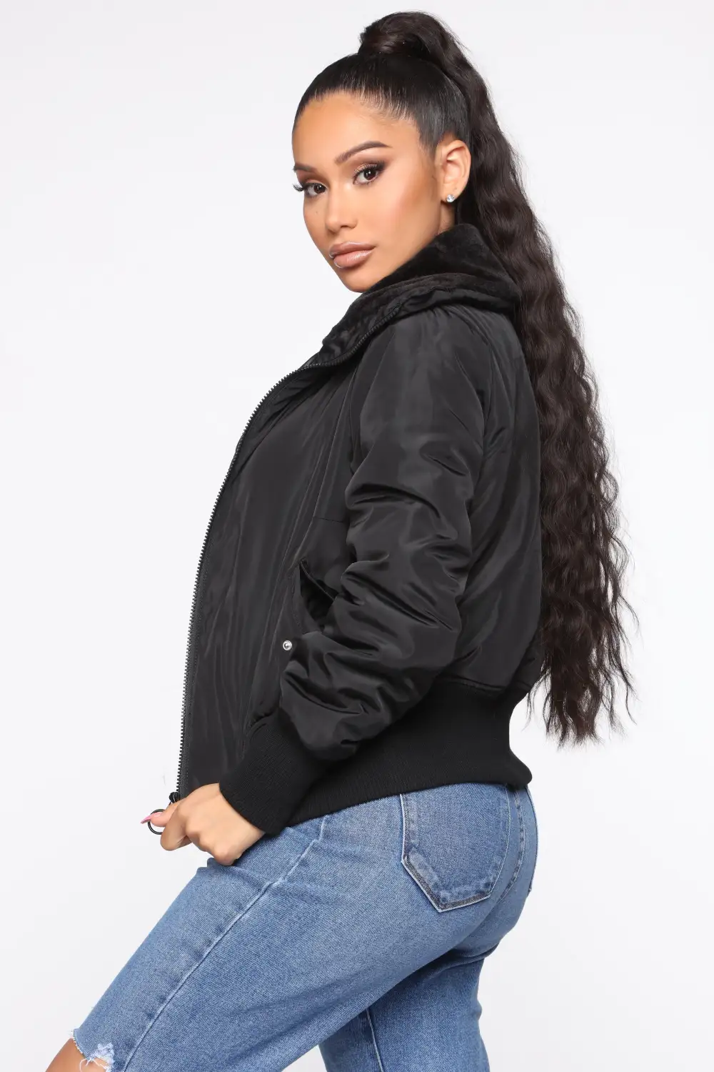 Nights In Denver Bomber Jacket - Black