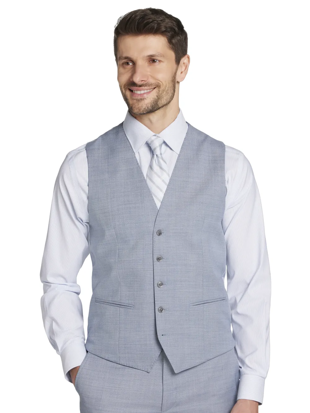 JOE Joseph Abboud Slim Fit Sharkskin Suit Vest