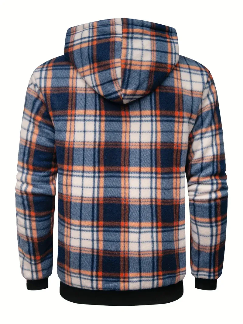 Mens Plaid Flannel Sherpa Lined Fleece Jackets