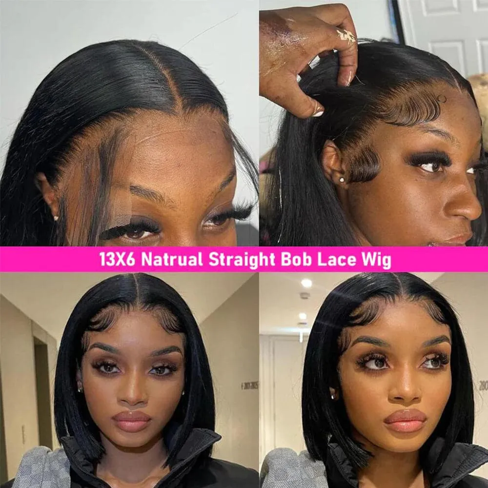 Sterly 13×6 HD Full Lace Short Straight Bob Wigs Human Hair