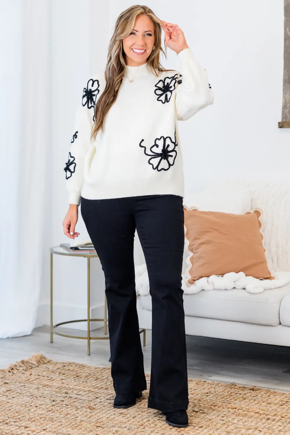 Flowering After Frost Sweater, Cream