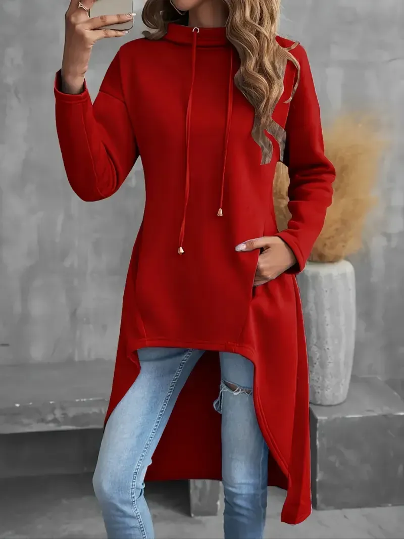 💕Valentine's Day Sale💕Long Sleeve Solid Color Casual Drawstring Hoodie Sweatshirt