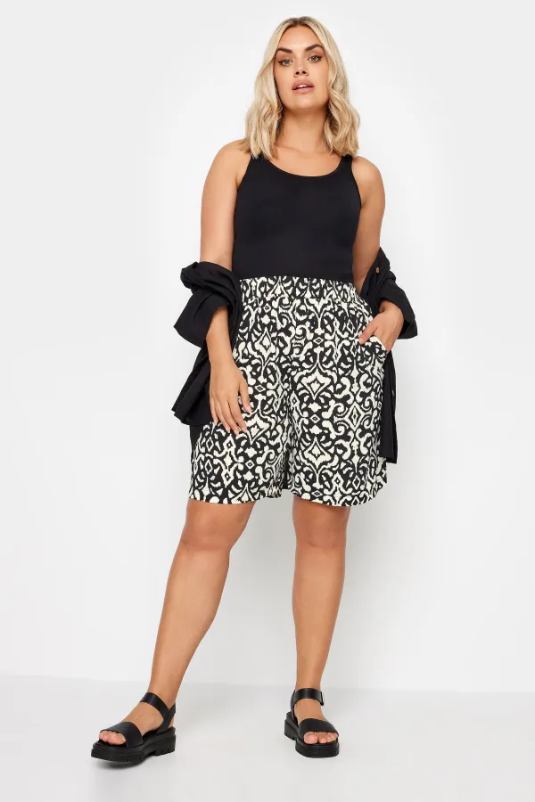 YOURS Curve Black Pull On Shorts