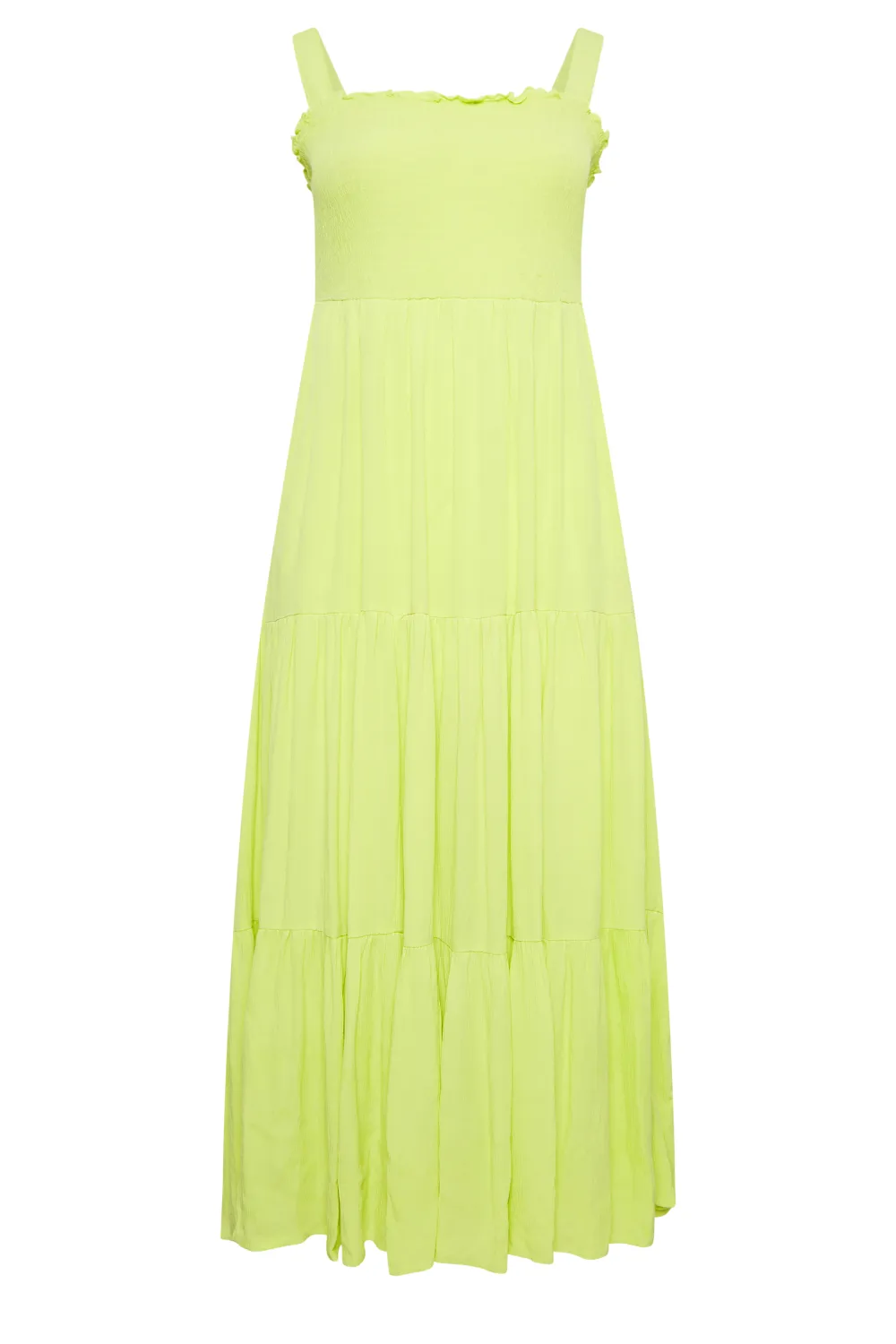 YOURS Curve Lime Green Shirred Strappy Sundress