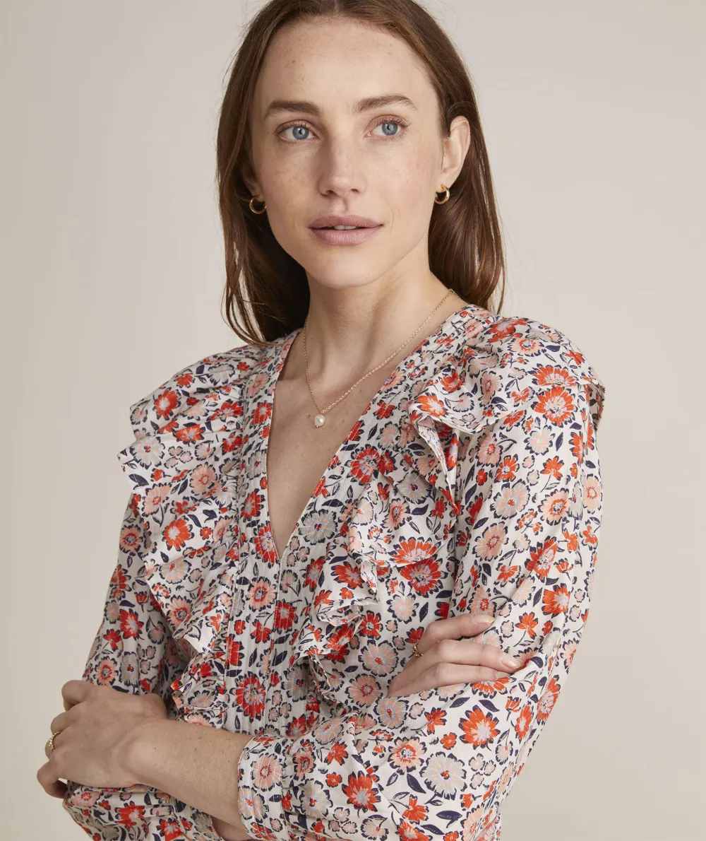 Ivy League Floral Ruffle Dress