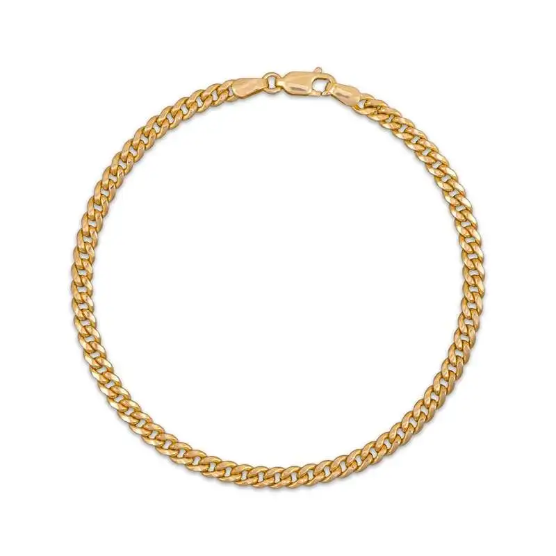 Cuban Curb Chain Anklet 3.75mm 10K Yellow Gold 10”