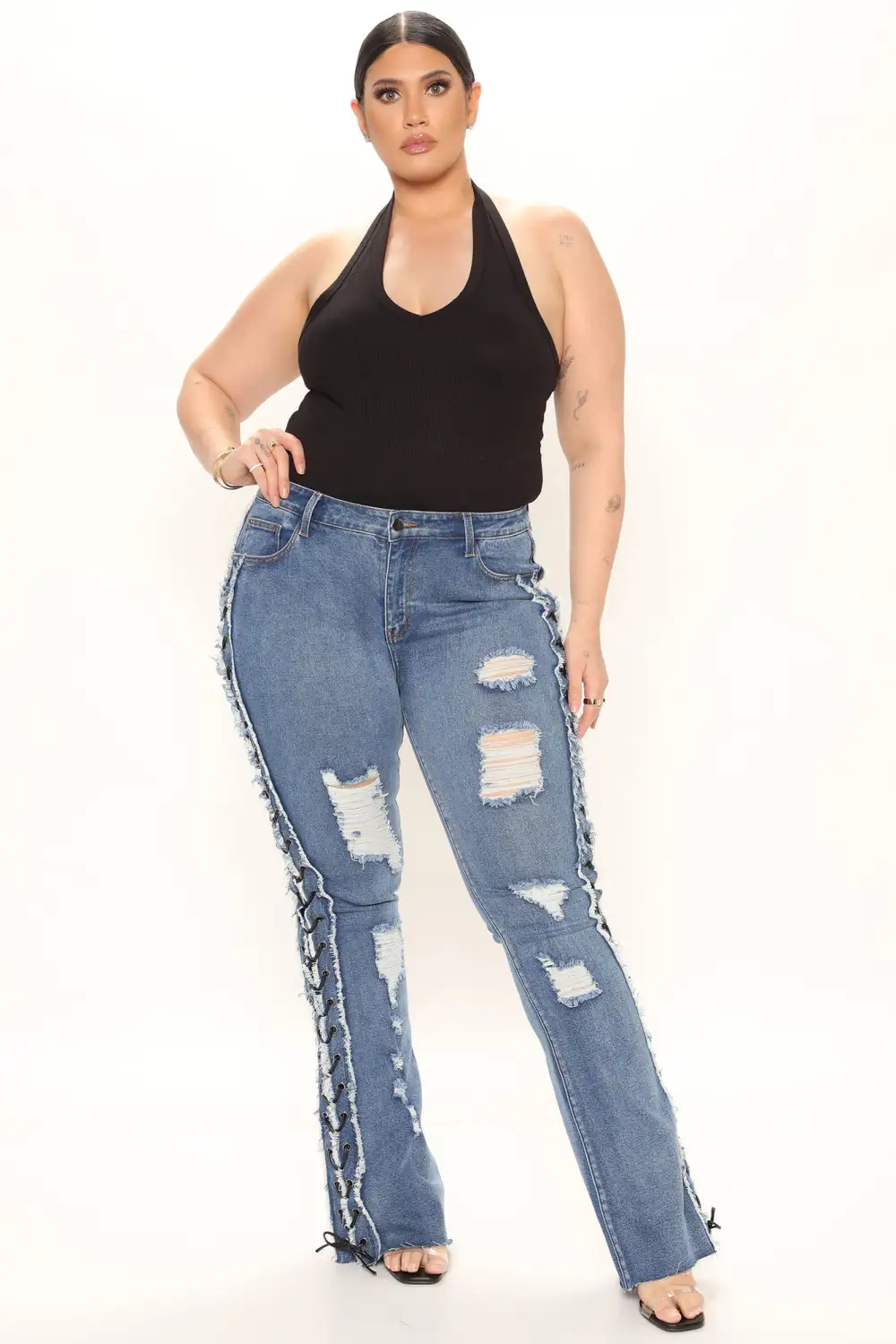 The New Me Halter Bodysuit - Black