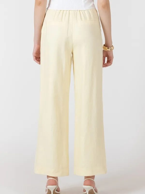 Straight Leg Linen Blend Trouser