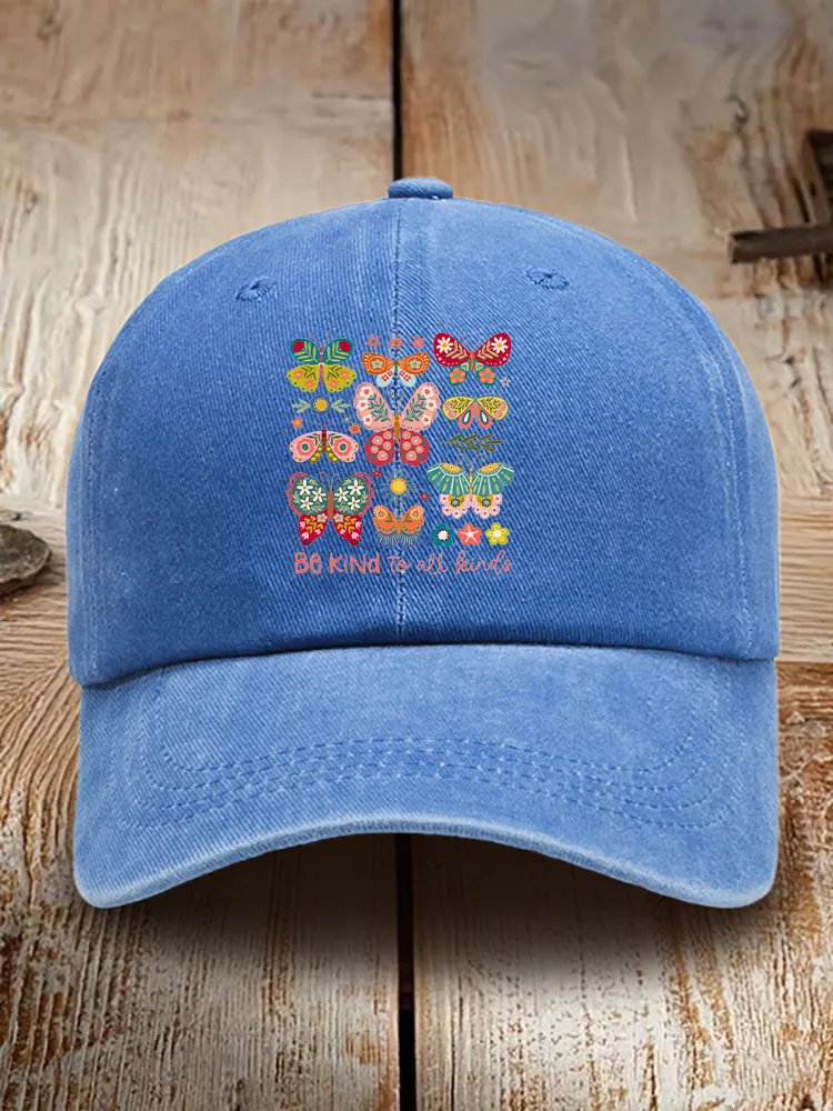Butterfly Print Baseball Cap