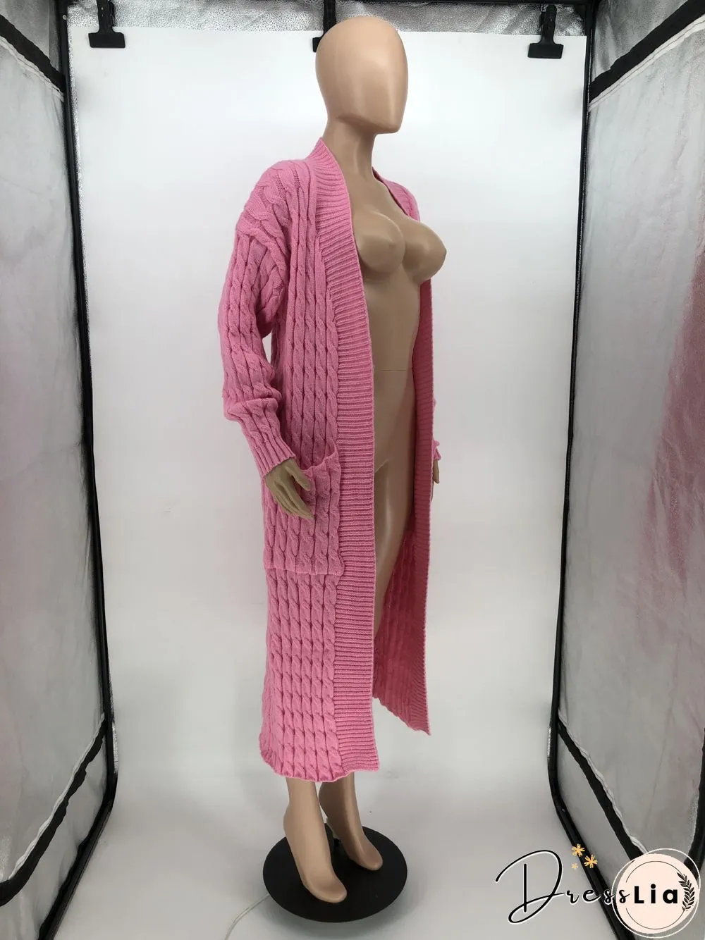 Winter Crochet Loose Long Twist Sweater Cardigan
