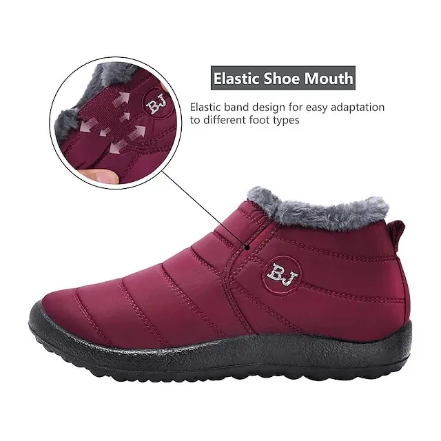 Women's Winter Warm Waterproof Ankle Boots, Insulated Fleece-Lined Non-Slip Snow Boots - Ideal for Outdoor Activities, Cold Weather, and Snowy Conditions
