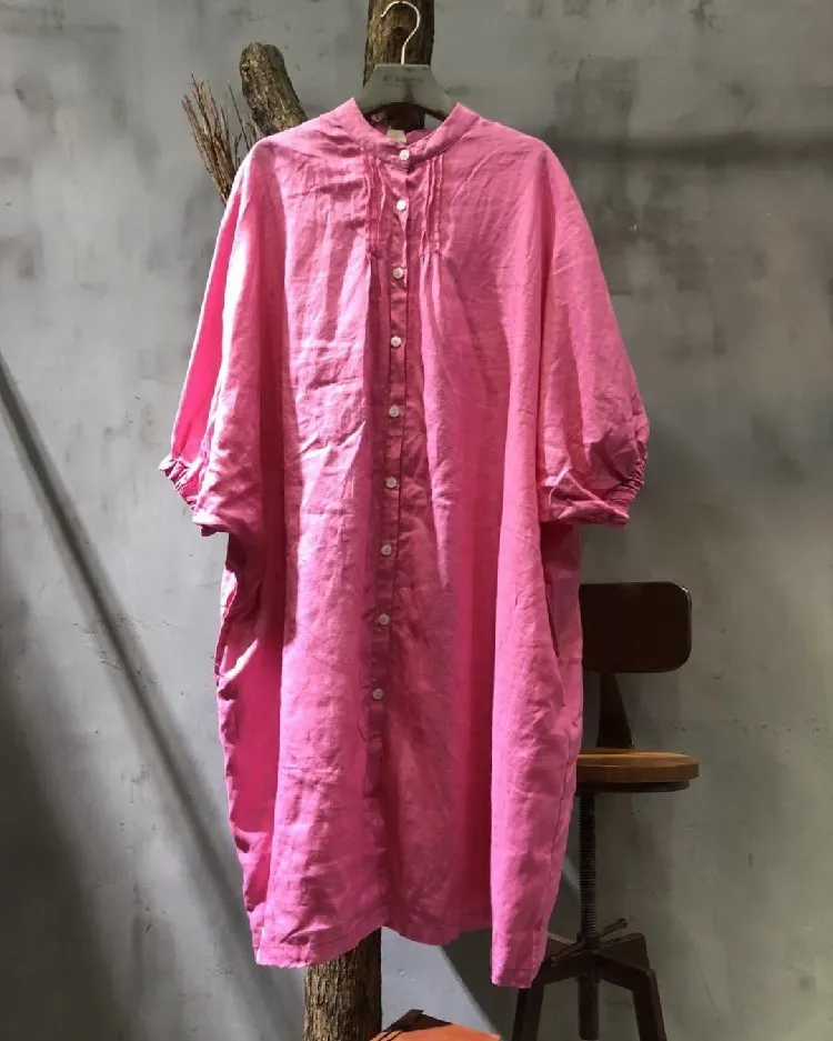 Women's lantern sleeve shirt dress