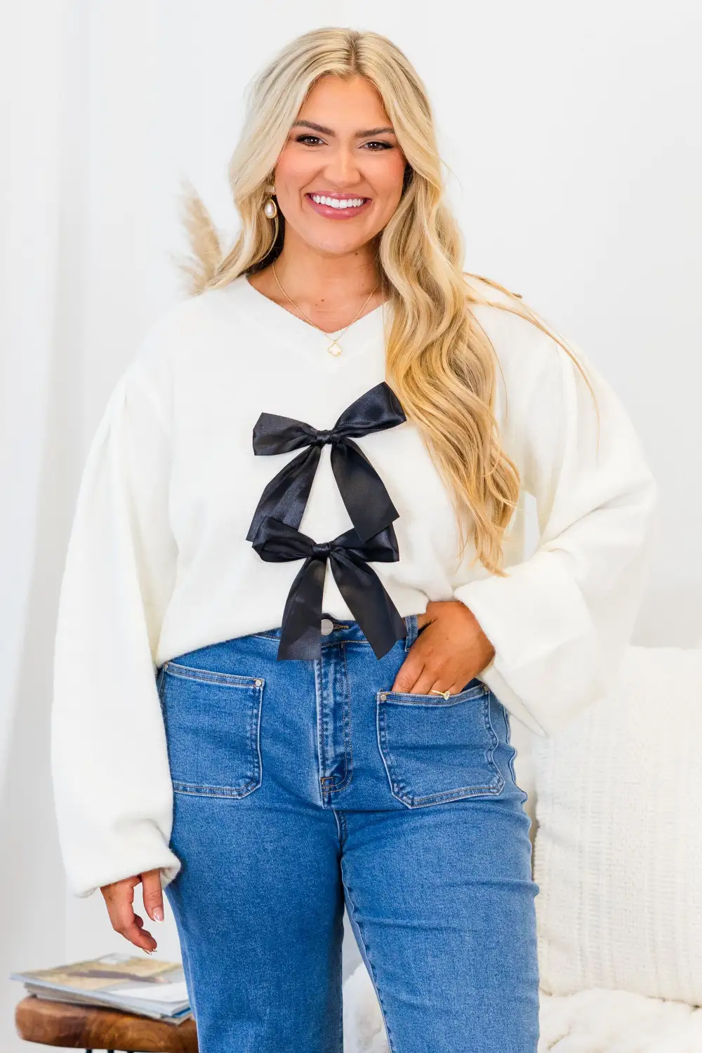 Straight To My Heart Sweater, White